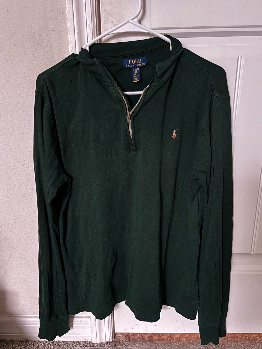 Polo by Ralph Lauren Dark Green Quarter- Zip Sweater